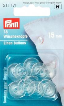Prym Waescheknoepfe Kunststoff 24'' 15 mm transparent 