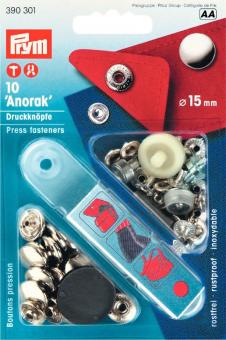 Prym NF-Druckknopf Anorak MS 15 mm silberfarbig 