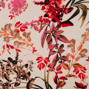 Jerseydruck Floral beige-braun-terra 