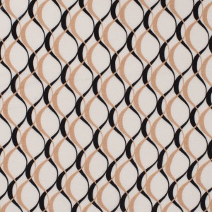 Viskose Druck WAVES weiß-sand-schwarz 