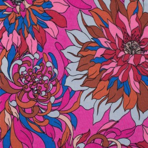 Jerseydruck   Blumen fuchsia 