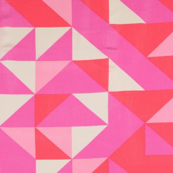 Viskose Druck Frau März pink 