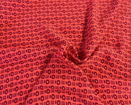 Crepe Marocain Druck rot-orange 