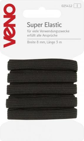 Super Elastik  8mm  3m schwarz 