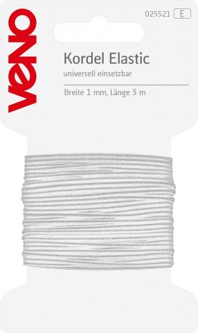 Kordel Elastic 1mm weiß 