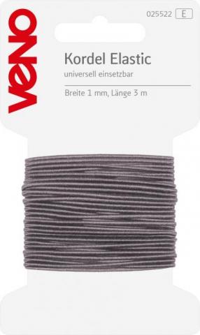 Kordel Elastic 1mm grau 