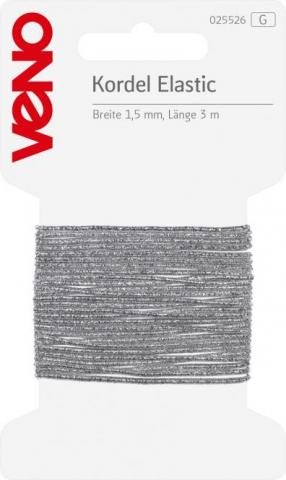 Kordel Elastic Lurex 1,5mm silber 