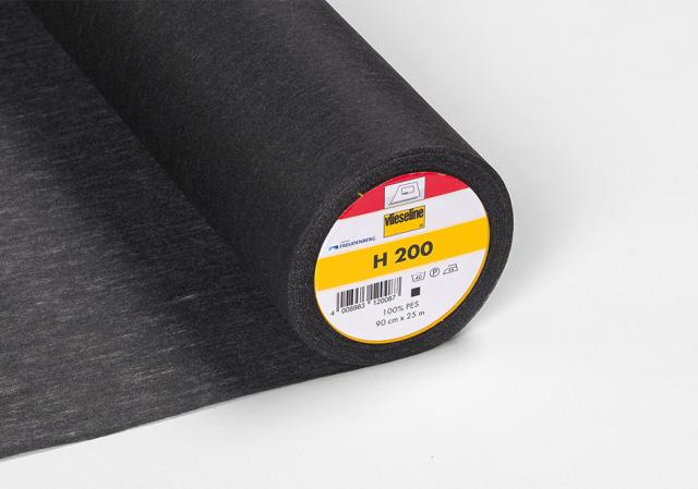H200 Vlieseline schwarz 90cm breit 