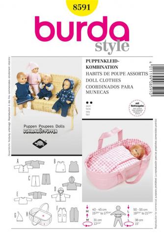 Burda 8591 Puppenkleider M + L (ACCESSOIRES) 