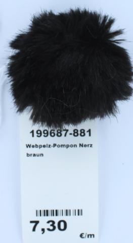 Webpelz-Pompon Nerz braun  AUSVERKAUFT 