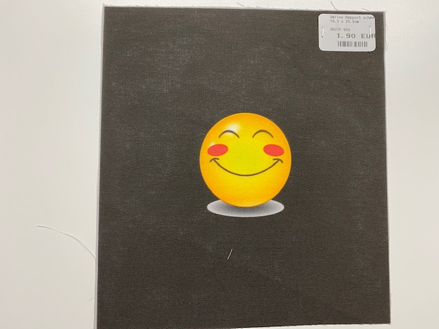 Smiley Rapport schwarz 18,5 x 20,5cm 