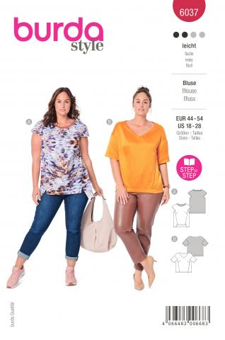 Burda 6037 Bluse 44 - 54 (Plus) 