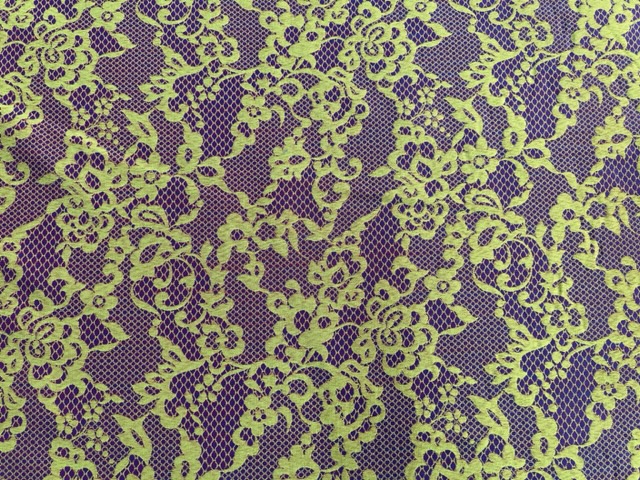 Jacquard Spitzenoptick lime-lila 