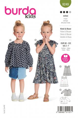 Burda 9249 Kleid&Bluse 92-122 (KIDS) 