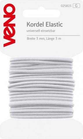 Kordel Elastic 3mm weiß 