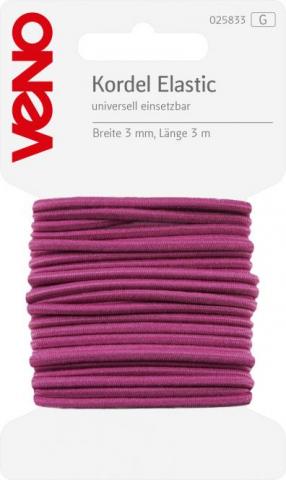 Kordel Elastic 3mm fuchsia 