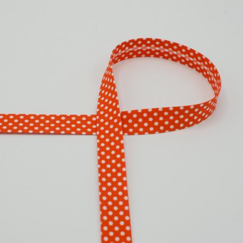 Tupfen-Schrägband orange      18mm 