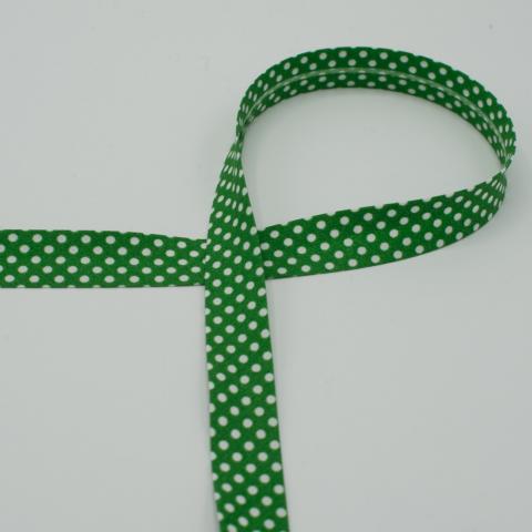 Tupfen-Schrägband grasgrün  18mm 