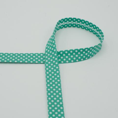 Tupfen-Schrägband emerald 18mm 