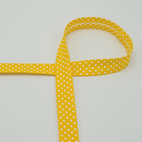 Tupfen-Schrägband gelb 18mm 