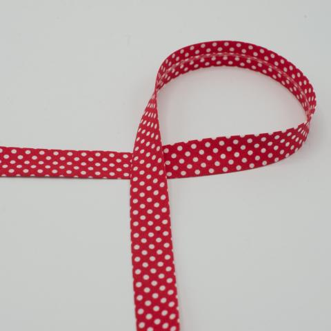 Tupfen-Schrägband rot     18mm 