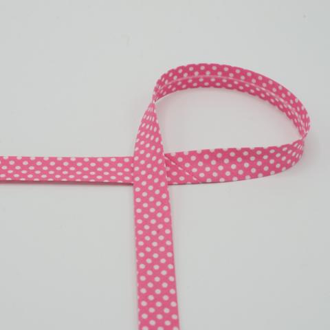 Tupfen-Schrägband pink     18mm 