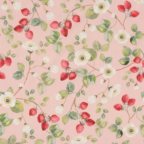 Batist Druck Strawberry Blossom Fruit red 