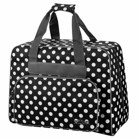 Nähmaschinentasche Polka Dots schwarz / H32/B45/T21 