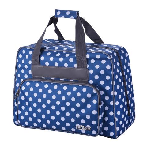 Nähmaschinentasche Polka Dots blau   / H32/B45/T21 