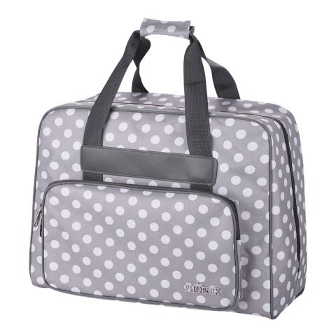 Nähmaschinentasche Polka Dots grau  / H32/B45/T21 