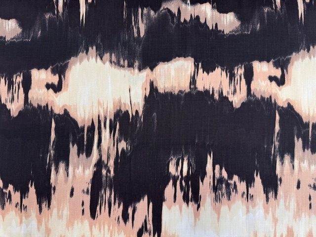 elast. Viskosedruck Batik ecrue-puder-schwarz 